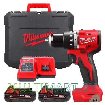 Ударная дрель-шуруповерт Milwaukee M18 BLPDRC-202C (с 2-мя АКБ 2 Ач, кейс)